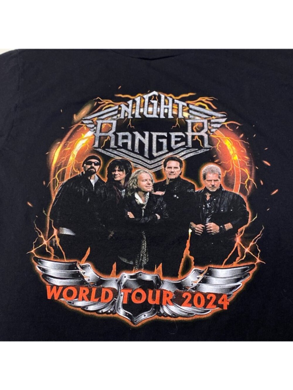 Night Ranger Men's Black M World Tour 2024 Band Hanes Graphic T-Shirt - Picture 2 of 7